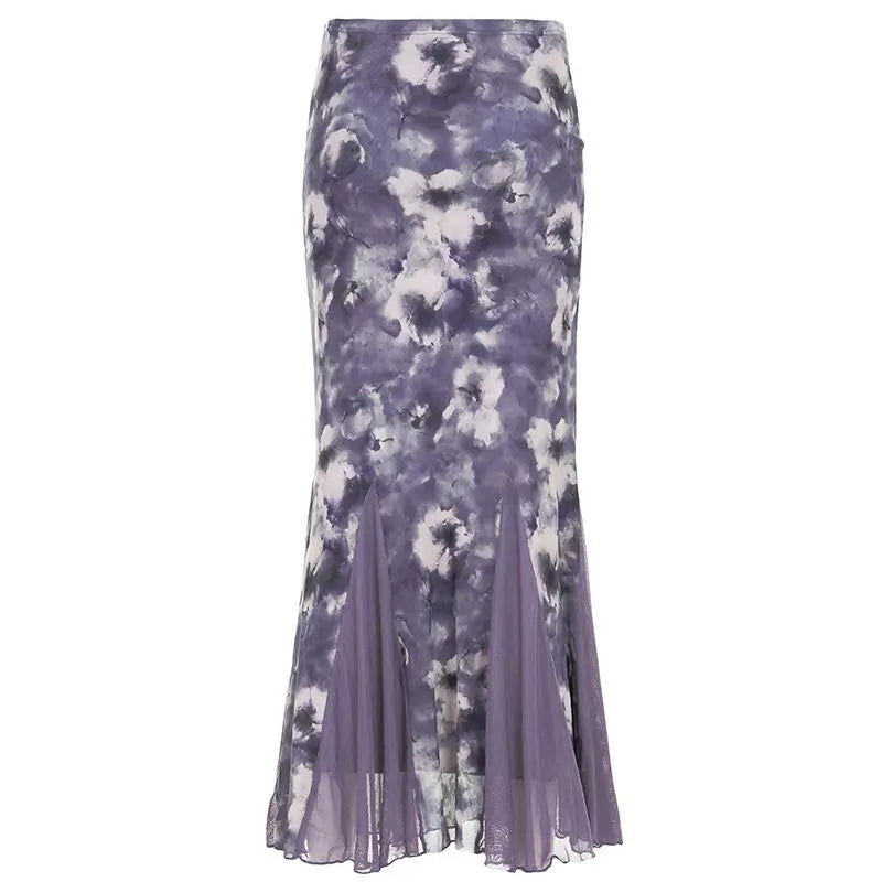 Seraphine Floral Mesh Midi Skirt