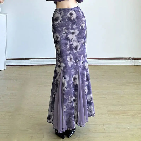 Seraphine Floral Mesh Midi Skirt