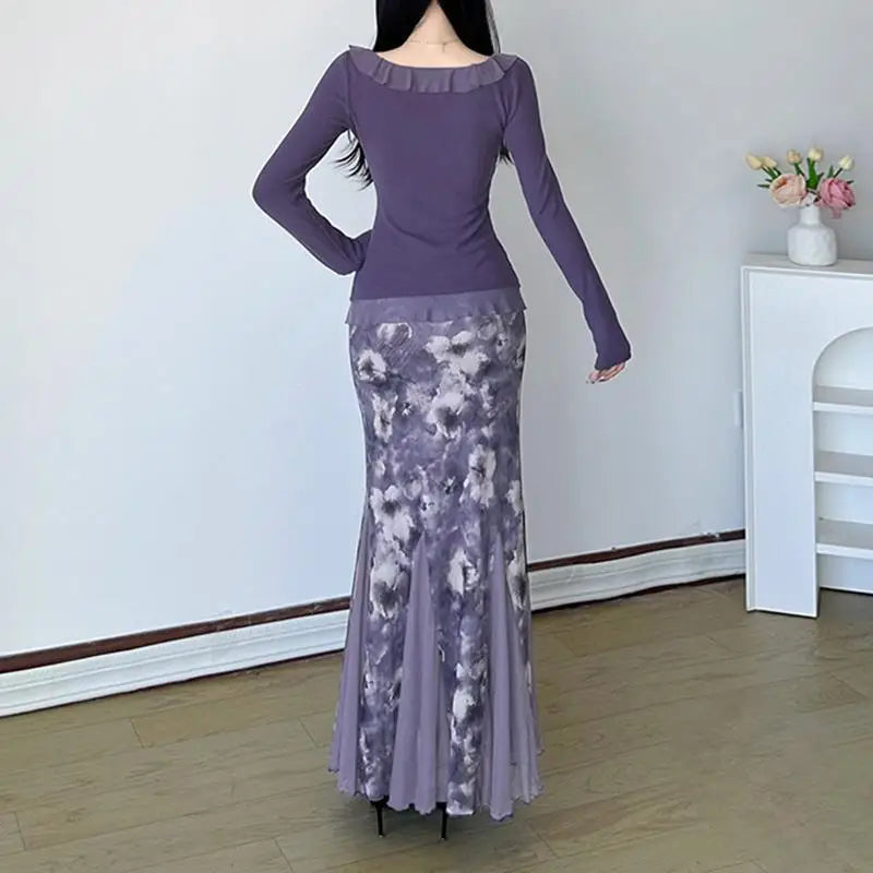 Seraphine Floral Mesh Midi Skirt